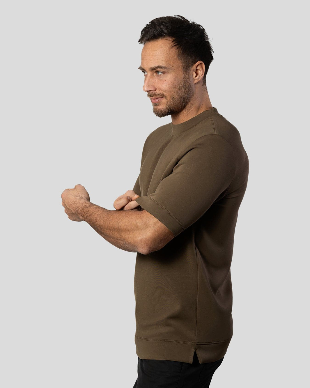 Camiseta de manga curta para homem em algodão