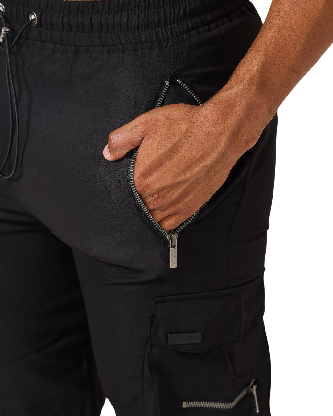 Calças Jogger com Bolsos de Carga e Cintura Ajustável com Cordão