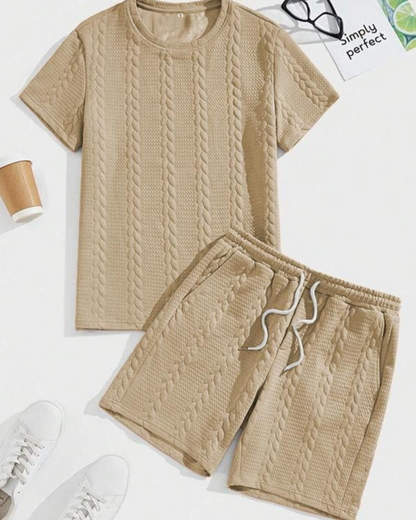 Conjunto Masculino com Textura Urbana Estilo Moderno e Confortável