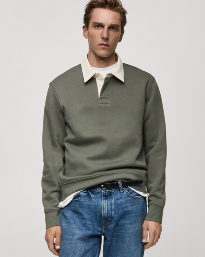 Camisola casual masculina de manga comprida