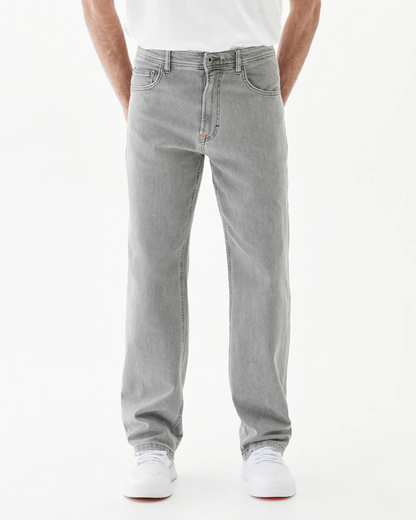 Calças de ganga clássicas de corte reto para homem