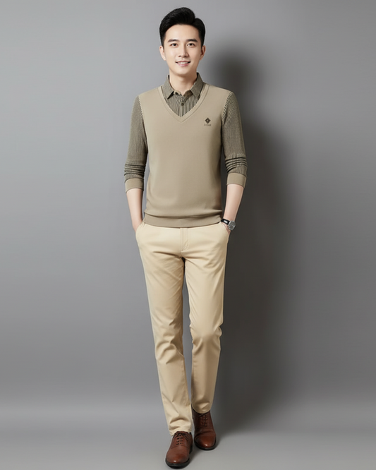 Camisola térmica multifuncional em caxemira premium para homem