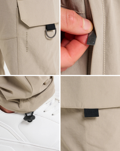 Calças Desportivas Cargo para Homem com Bolsos Laterais e Corte Justo