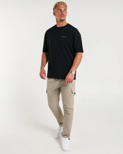 Calças Desportivas Cargo para Homem com Bolsos Laterais e Corte Justo