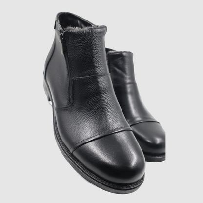 Sapatos de Cano Alto em Pele com Forro Interior de Lã para Homem