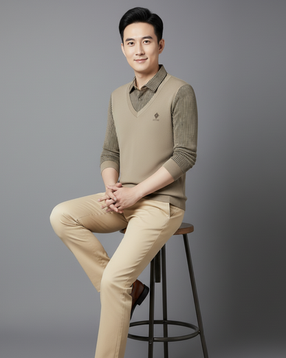 Camisola térmica multifuncional em caxemira premium para homem