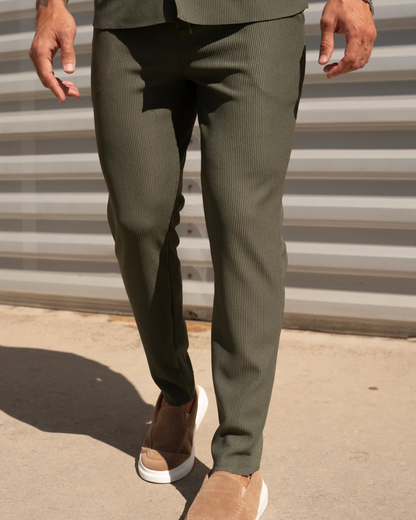 Conjunto de calças e camisola de manga curta casual para homem