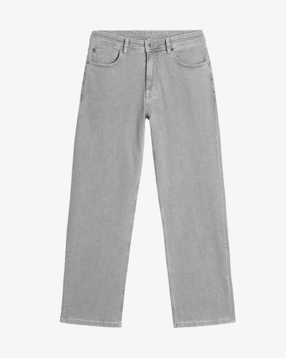 Calças de ganga clássicas de corte reto para homem