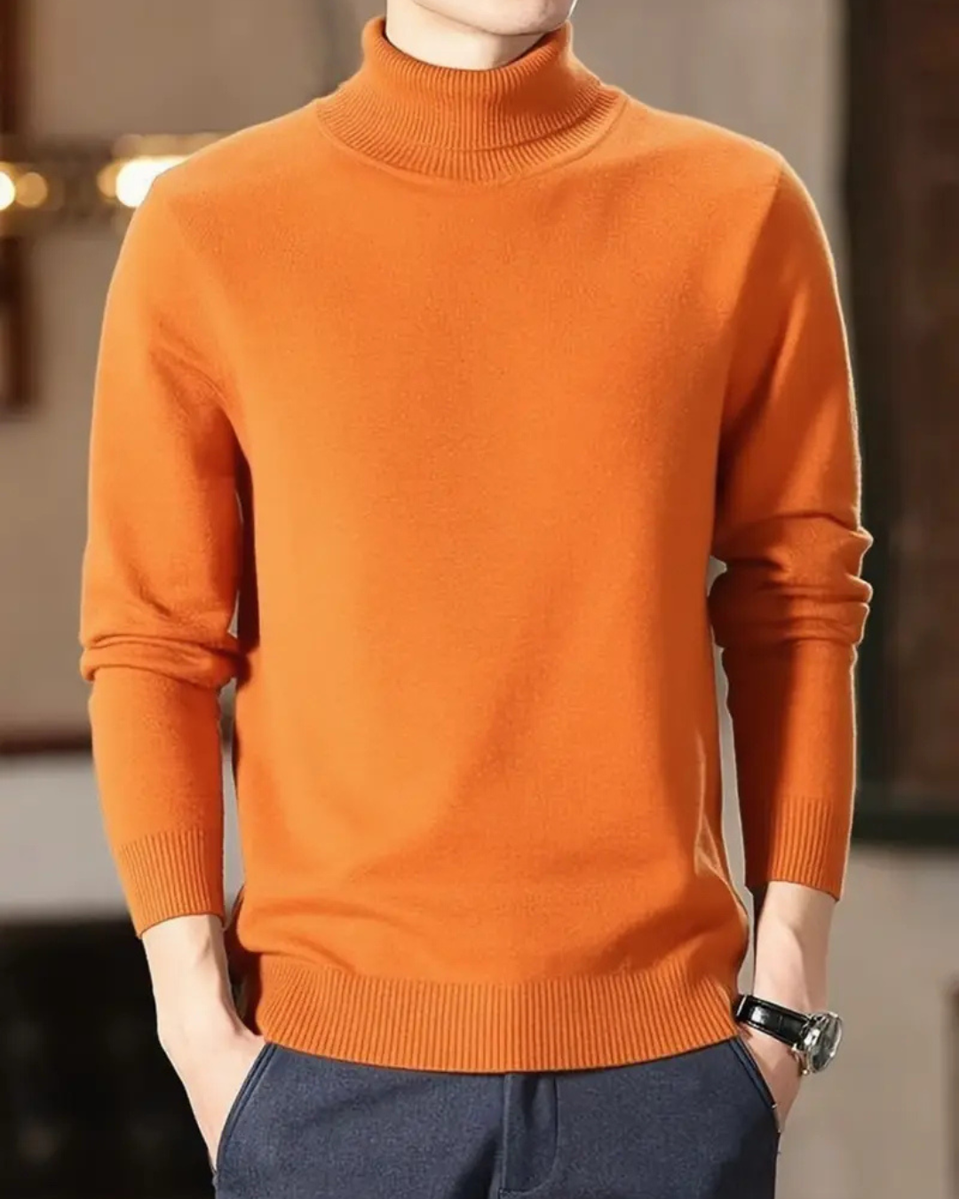 Suéter elegante de caxemira para homem