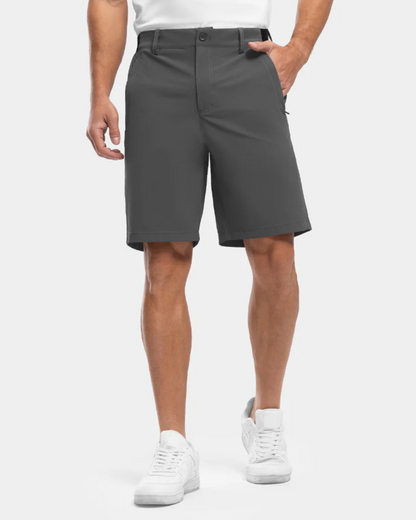 Calções em tecido respirável e elástico para homem