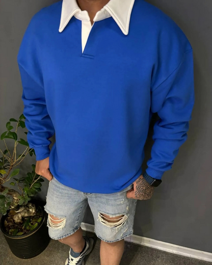 Camisola casual masculina de manga comprida