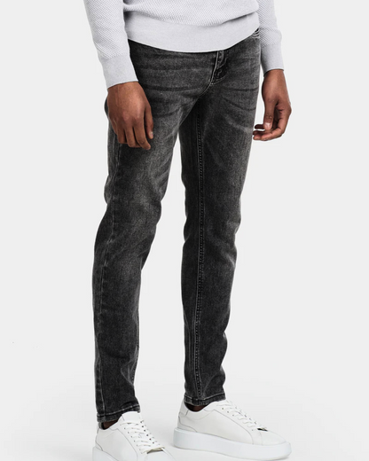Calças de Ganga Ajustadas para Homem com Efeito Lavado Vintage