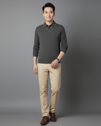 Camisola térmica multifuncional em caxemira premium para homem