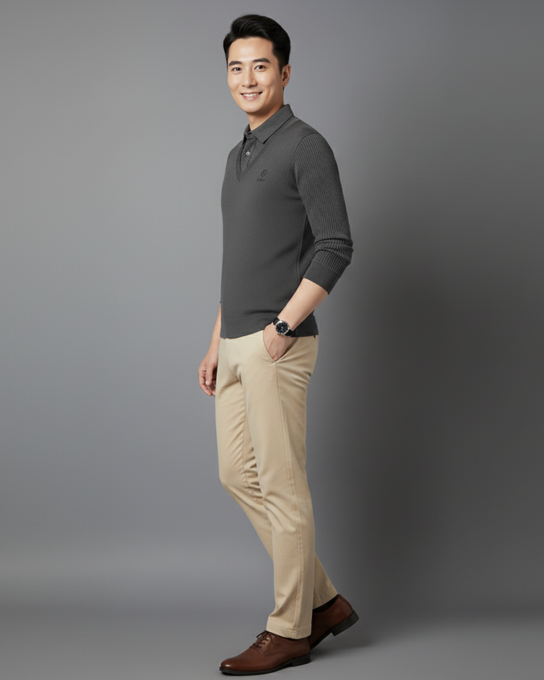 Camisola térmica multifuncional em caxemira premium para homem