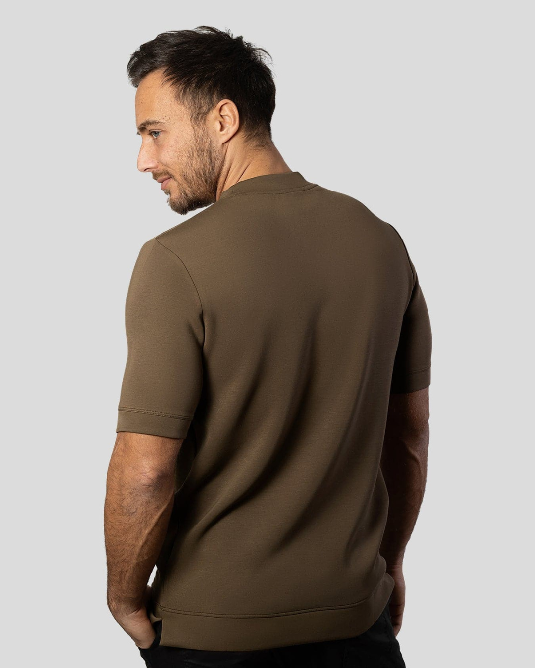 Camiseta de manga curta para homem em algodão