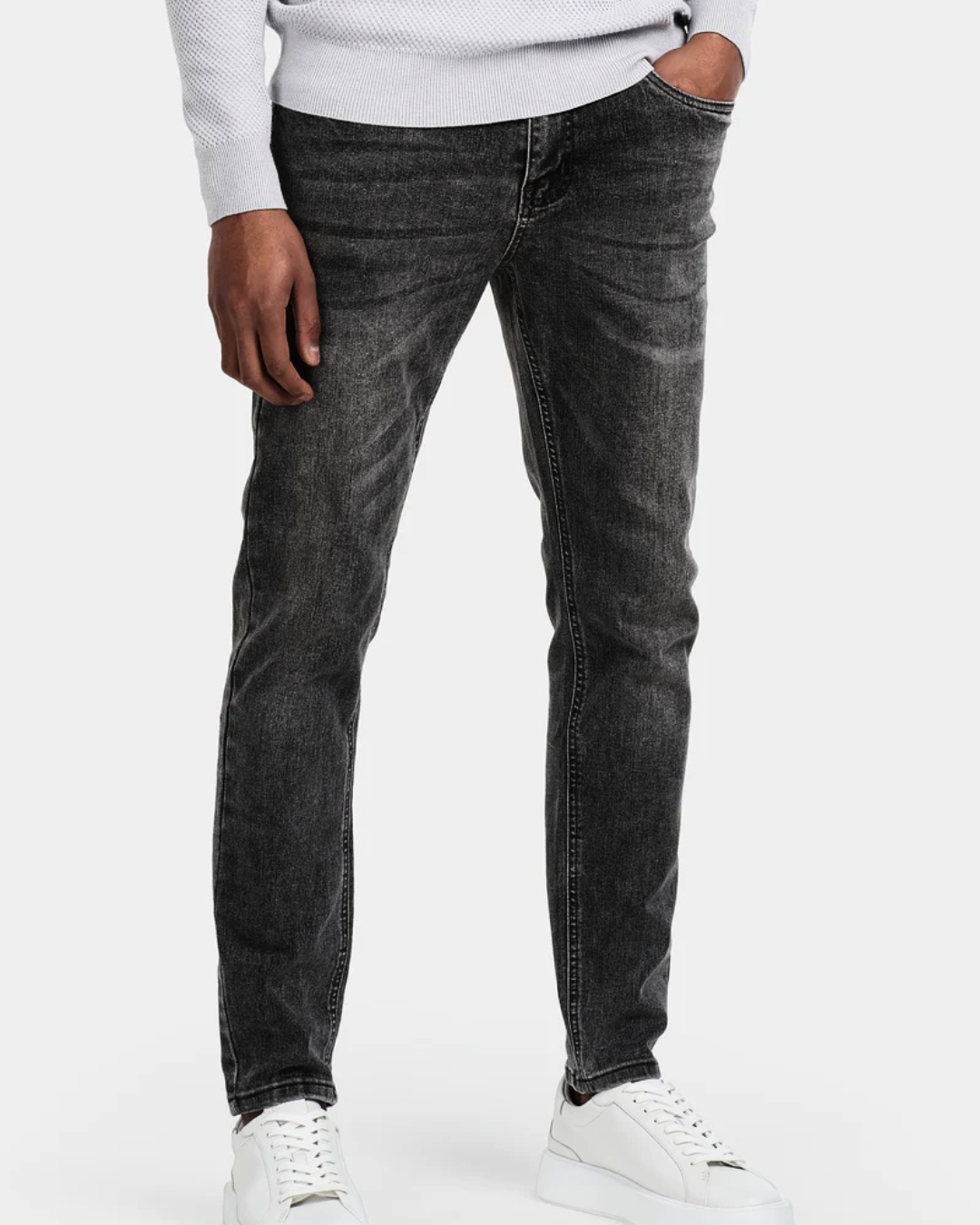 Calças de Ganga Ajustadas para Homem com Efeito Lavado Vintage