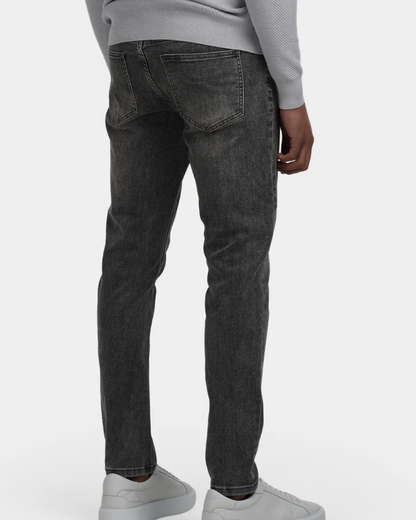 Calças de Ganga Ajustadas para Homem com Efeito Lavado Vintage