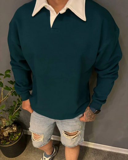 Camisola casual masculina de manga comprida