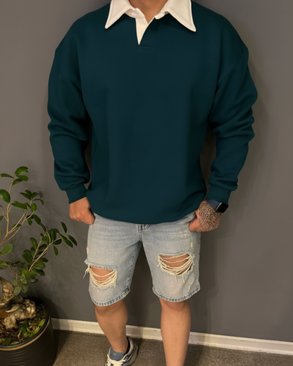 Camisola casual masculina de manga comprida