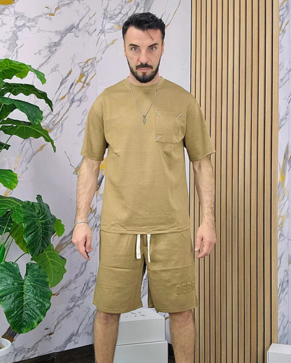 Conjunto Desportivo de Duas Peças em Tecido Respirável com um Ajuste Confortável para Homen