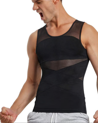 Camiseta Masculina Modeladora com Malha Elástica Suporte e Estilo num Só Produto