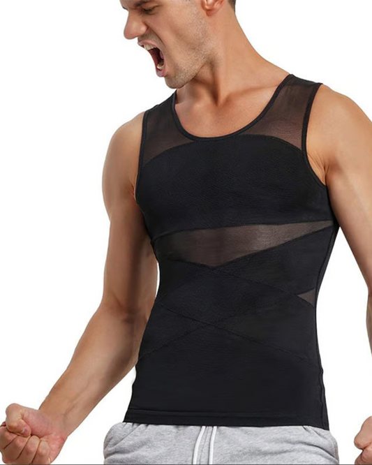 Camiseta Masculina Modeladora com Malha Elástica Suporte e Estilo num Só Produto