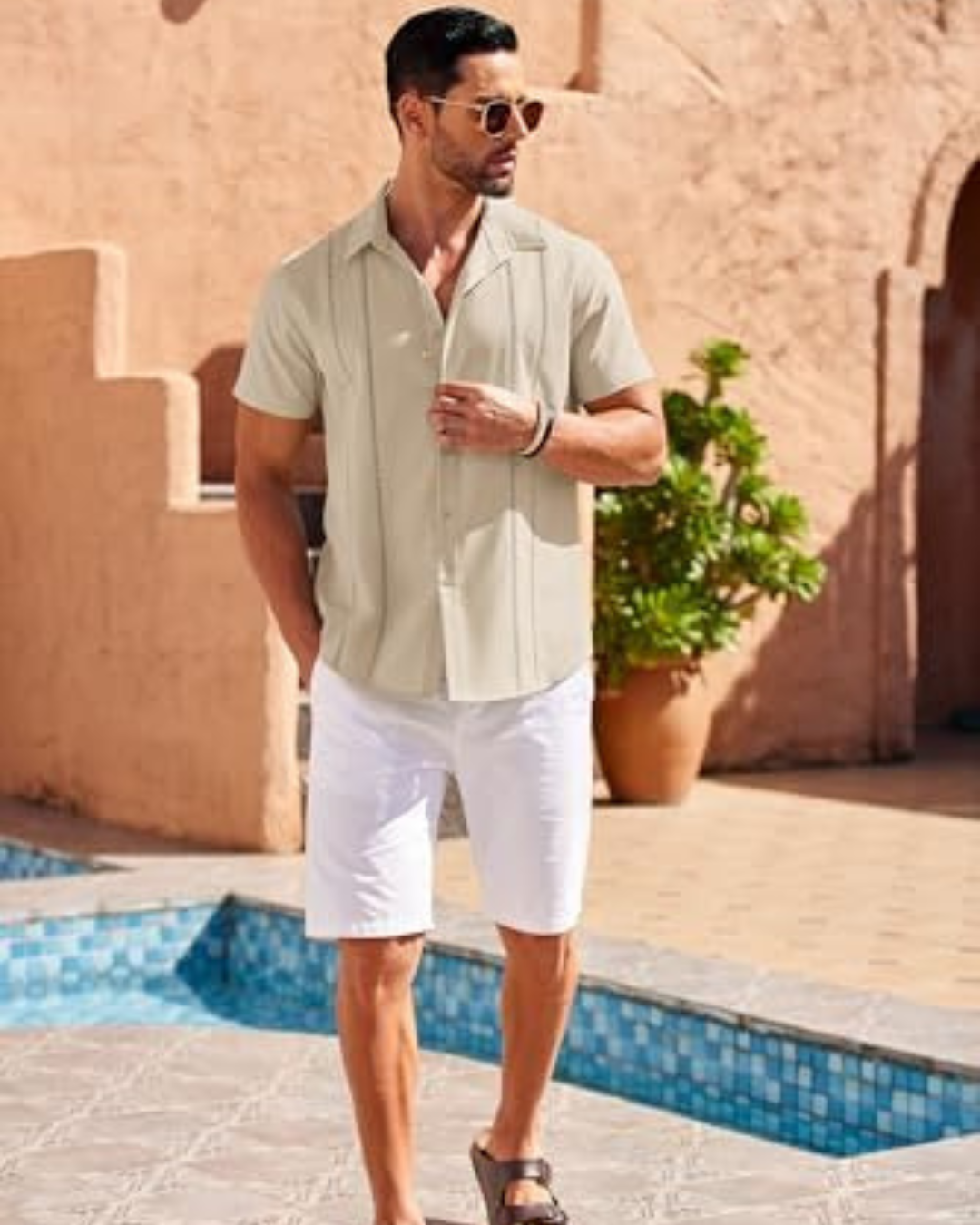 Camisa Guayabera de Linho Cubano para Homem Frescura e Estilo Intemporal
