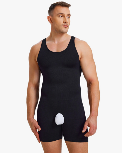 Body modelador de corpo inteiro sem costuras para homem