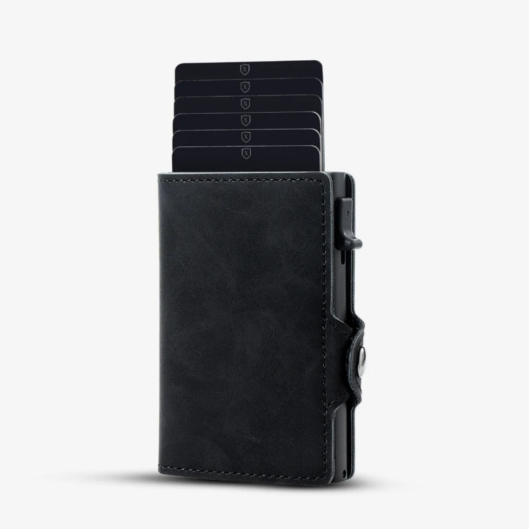 Carteira de Luxo com Proteção RFID e Design Compacto