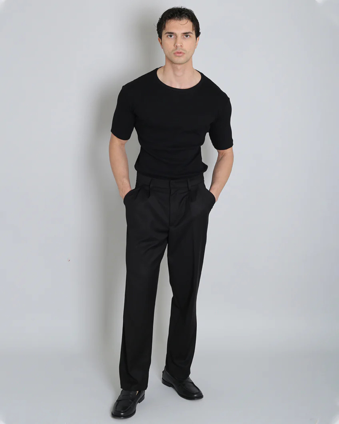 Camiseta Decote Canoa em Canelado, Manga Média