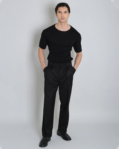 Camiseta Decote Canoa em Canelado, Manga Média