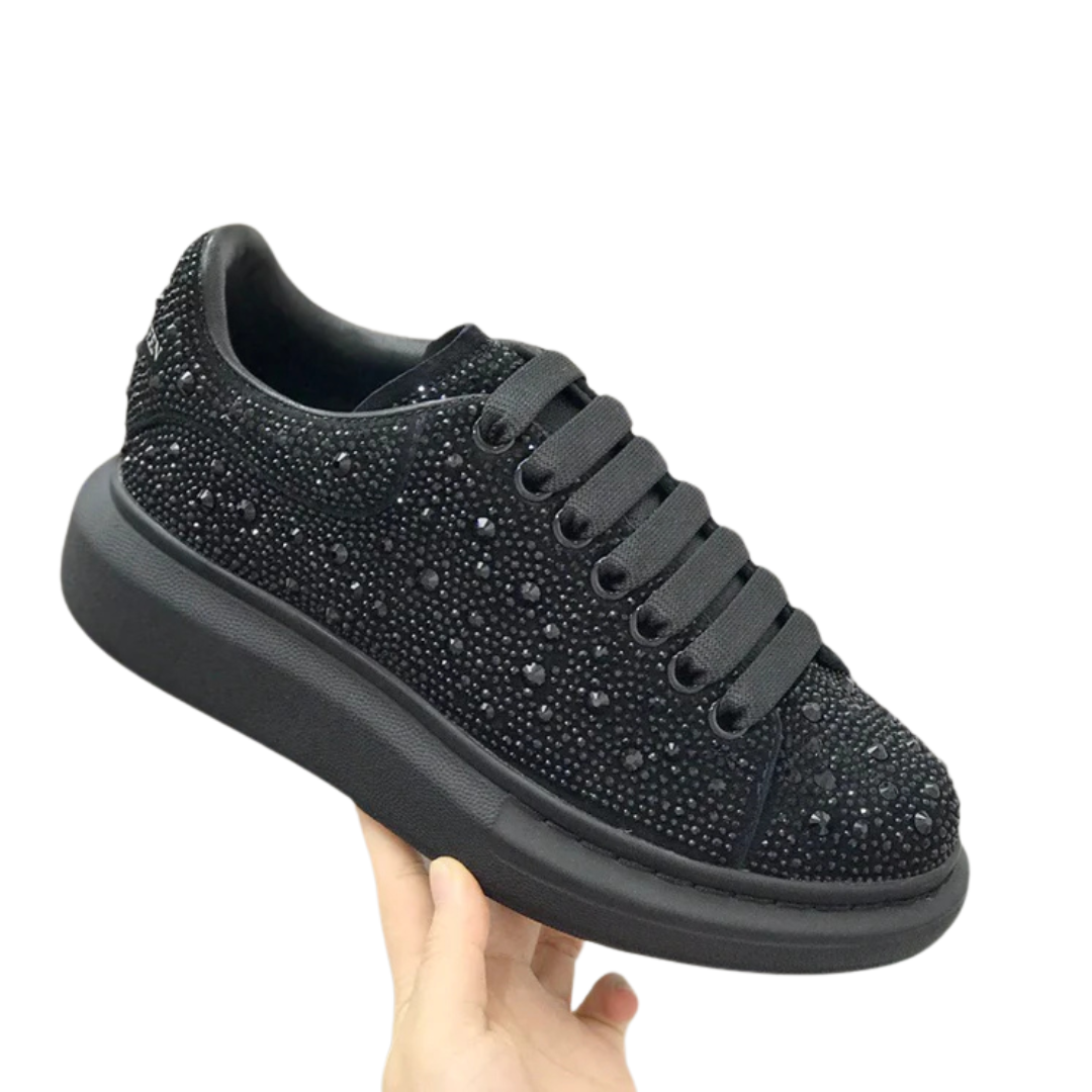 Sapatos Confortáveis para Mulher com Diamantes e Sola Alta