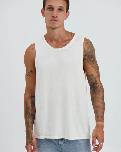 Camiseta de malha sem mangas para homem