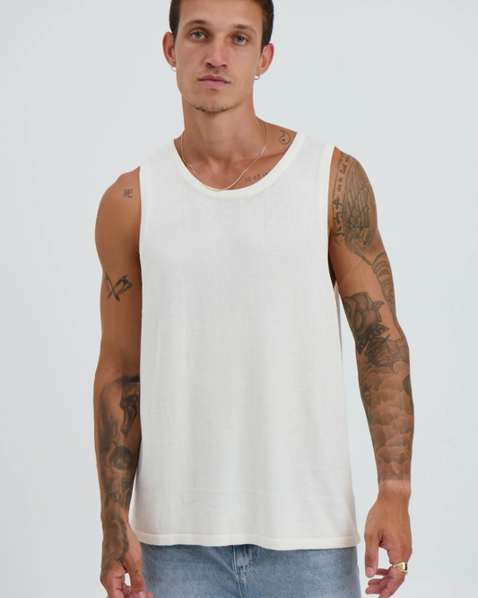 Camiseta de malha sem mangas para homem