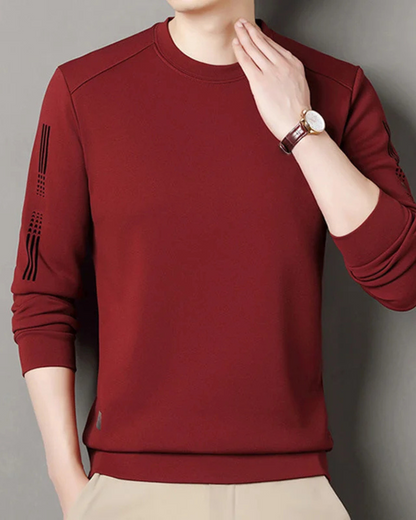 Camisola com gola redonda e manga comprida para homem