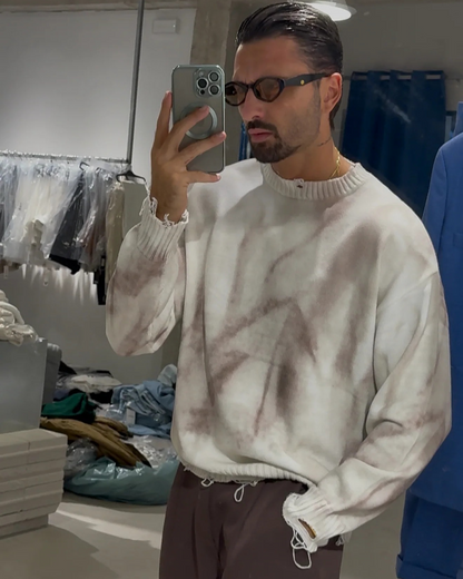 Casaco de malha com design moderno para homem