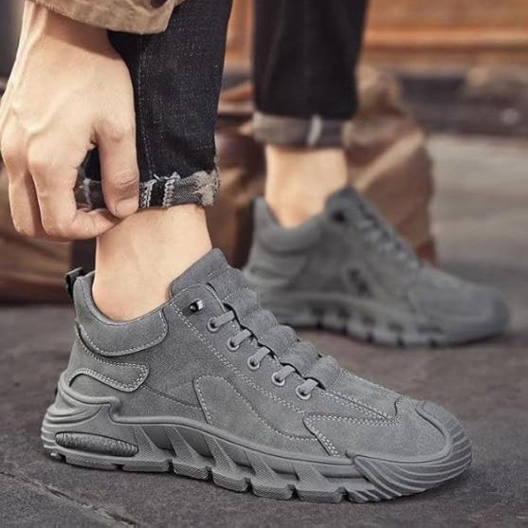 Sapatos casuais antiderrapantes de sola grossa para homem