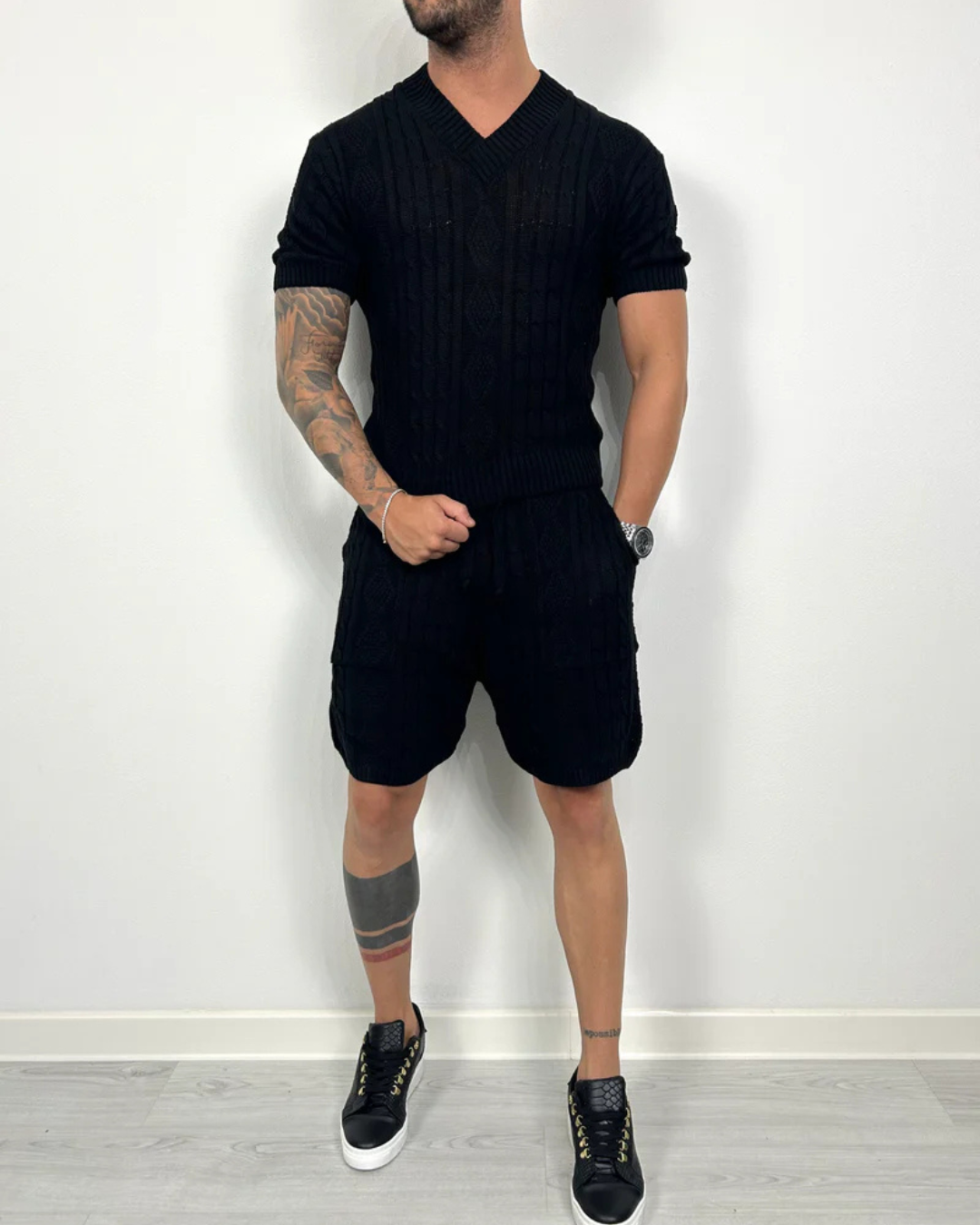 Conjunto de duas peças em tecido texturado