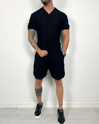 Conjunto de duas peças em tecido texturado