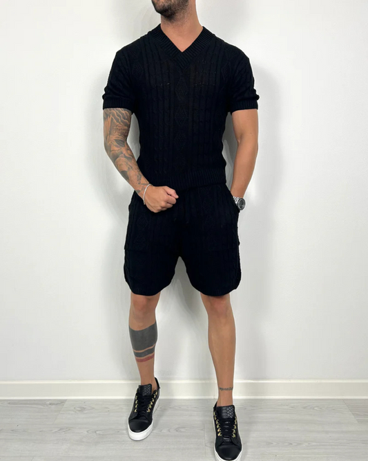 Conjunto de duas peças em tecido texturado