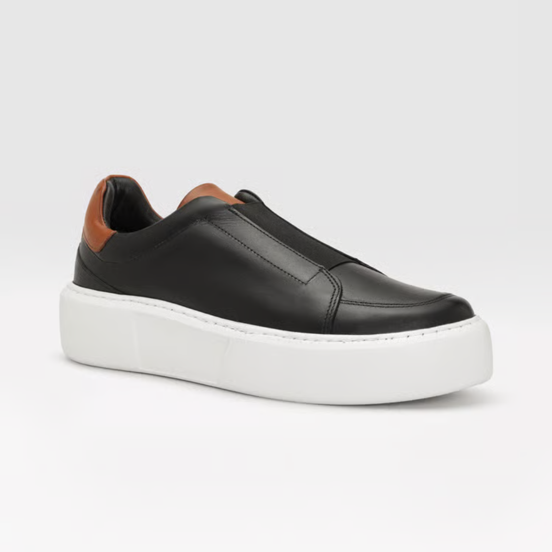 Sapatos com sola ortopédica slip on para homem