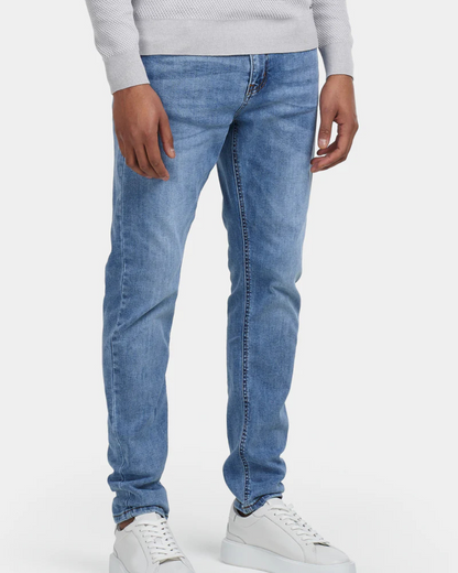 Calças de Ganga Ajustadas para Homem com Efeito Lavado Vintage