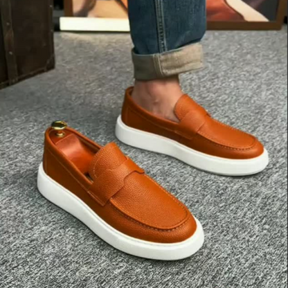 Mocassins casuais ergonómicos em pele para homem