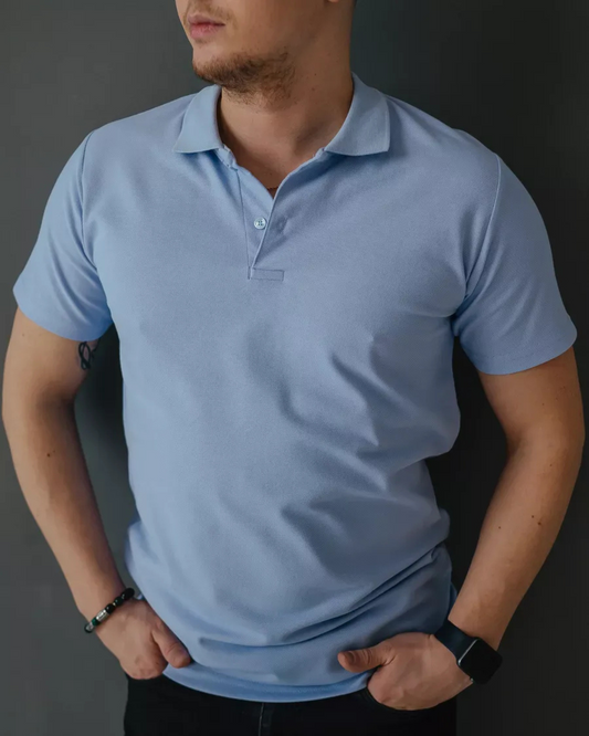 Pólo casual com tecido de linho