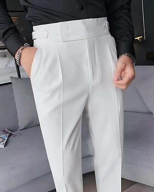 Calças Casuais em Cores Lisas de Homem