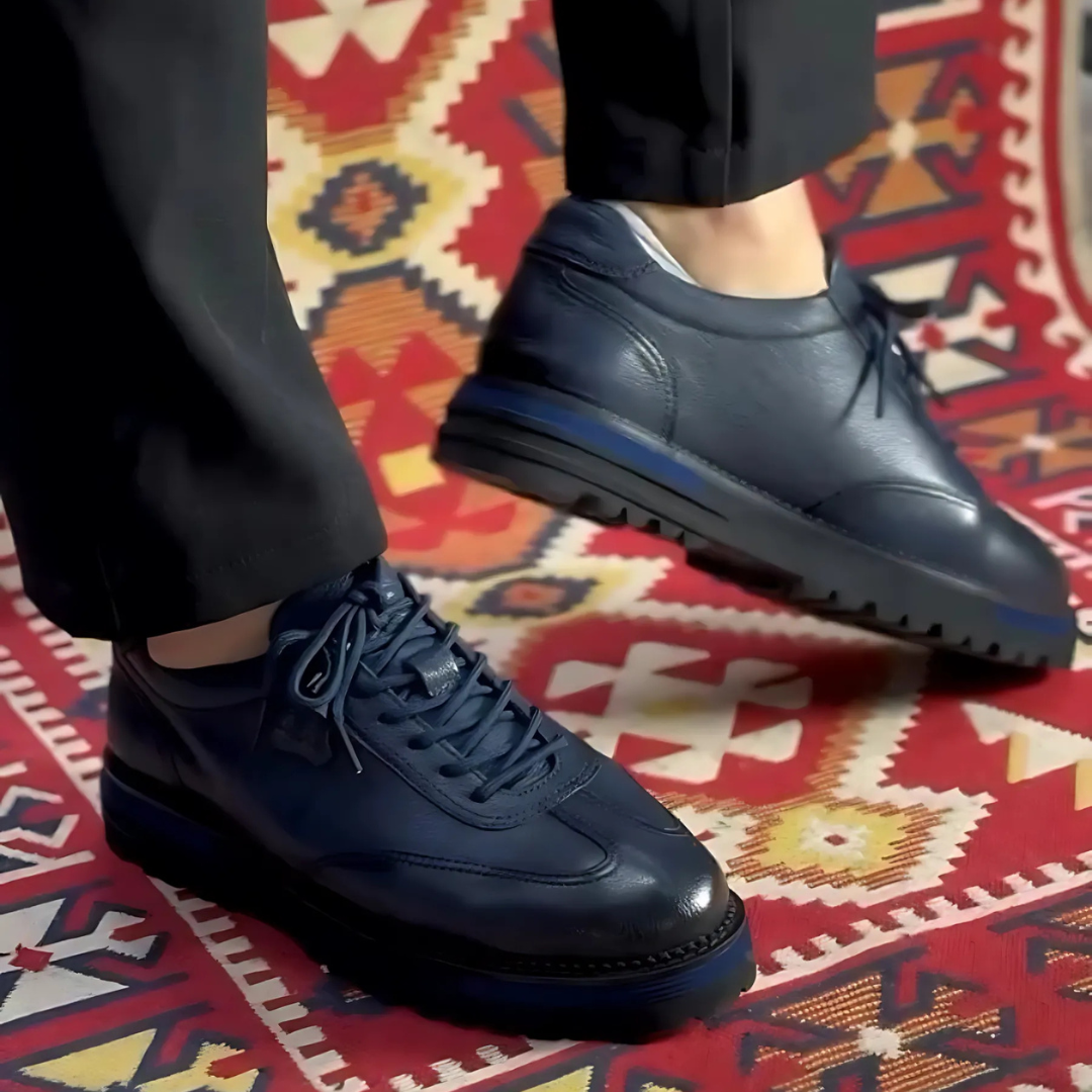 Sapatos ortopédicos de couro para homem