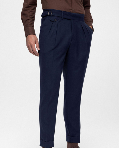 Calças de Pinças de Algodão de Linho de Qualidade Superior para Homem