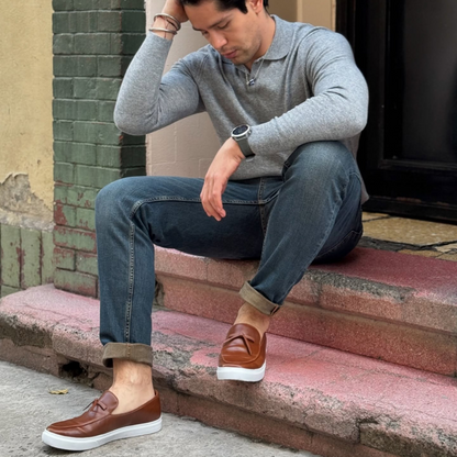 Mocassins Urbanos de Couro  para Homem