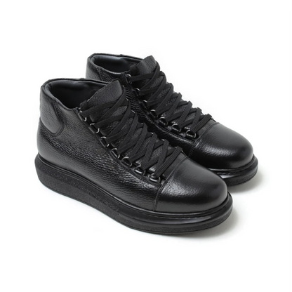 Sapatos casuais de couro para homem com sola ortopédica