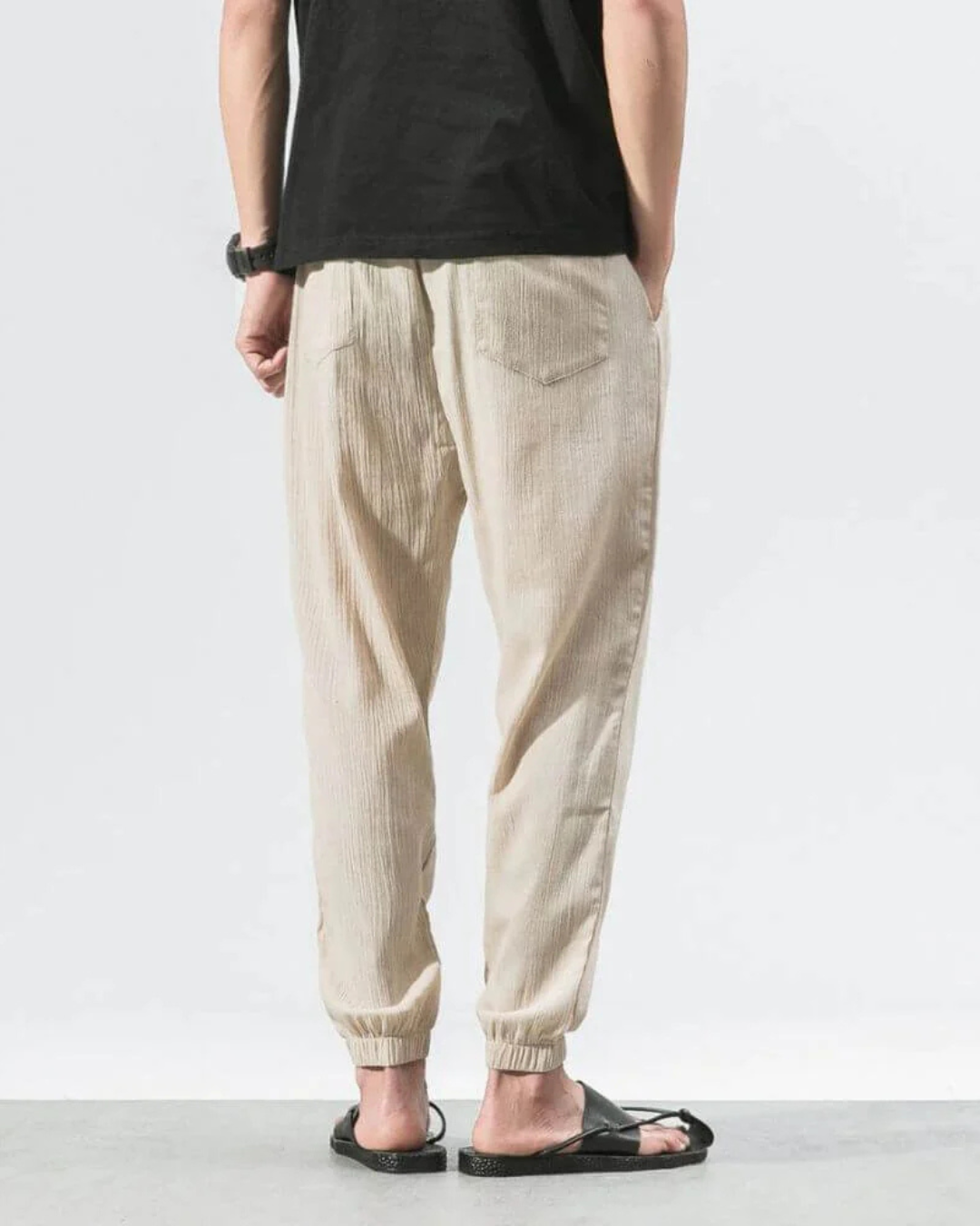 Calças de Linho com Cintura Elástica Estilo Confortável e Versátil